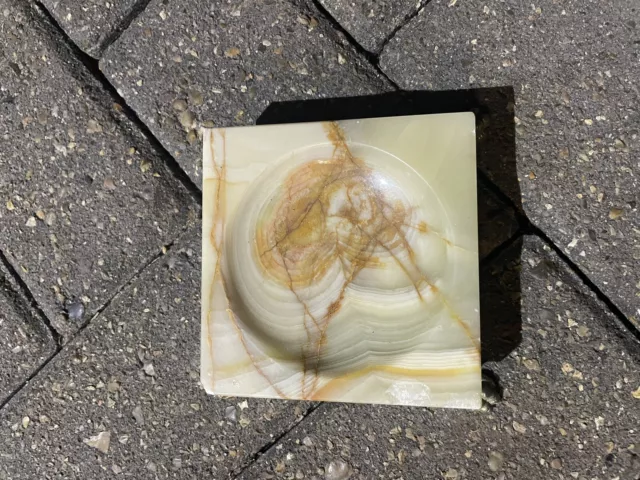 Vintage Italian Onyx Ashtray marble cendrier Italian Craftsmanship