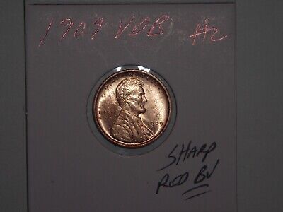 wheat penny 1909 VDB LINCOLN CENT RED BU 1909-P V.D.B LOT #2 RED UNC LUSTER
