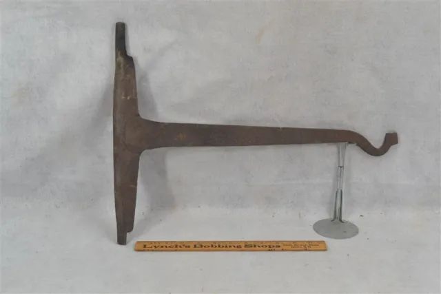 antique fireplace crane hand forged iron18th 19th c 19 in. long original