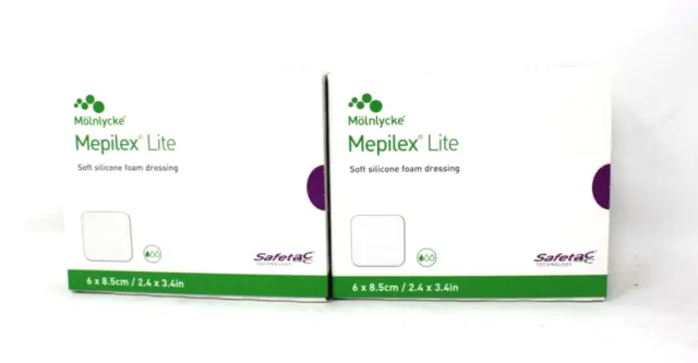 Molnlycke 284090 Mepilex Lite Silicone Dressing 2.4x3.4" 2 Boxes of 5 Exp 12/24