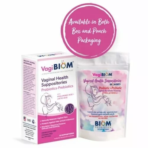Supositorio probiótico vaginal (30): natural, control vaginal de pH y olores, sin parabenos