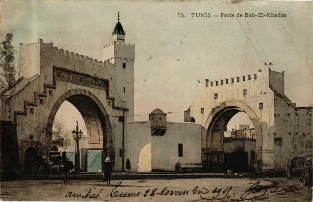 CPA AK TUNISIE TUNIS - Porte de BAB-EL-KHADRA (268516)