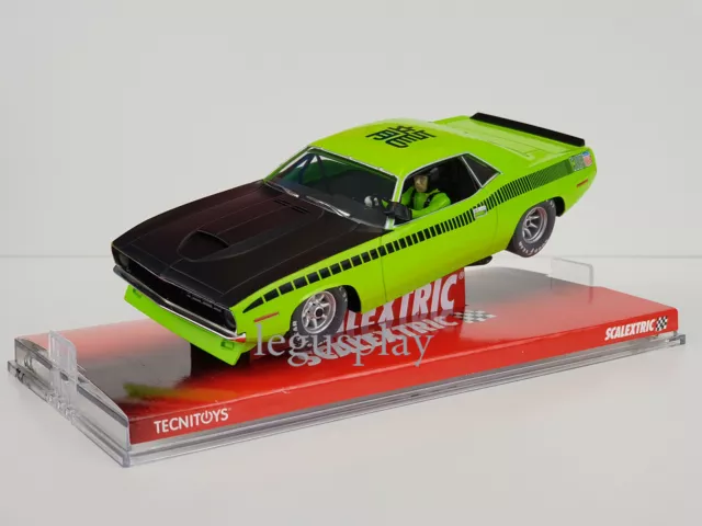 Slot car scx scalextric 6438 Plymouth Aar Cuda " Lime "