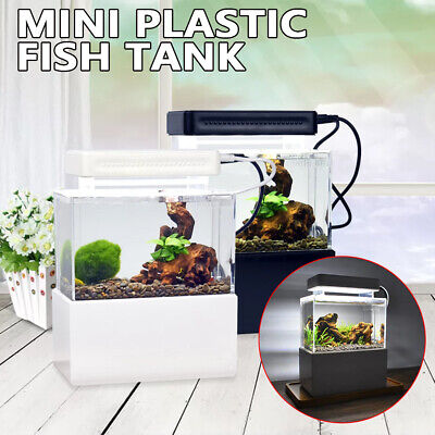 Mini Fish Tank Desktop Acrylic Aquarium Tank Bowl for Goldfish Betta Small Fish