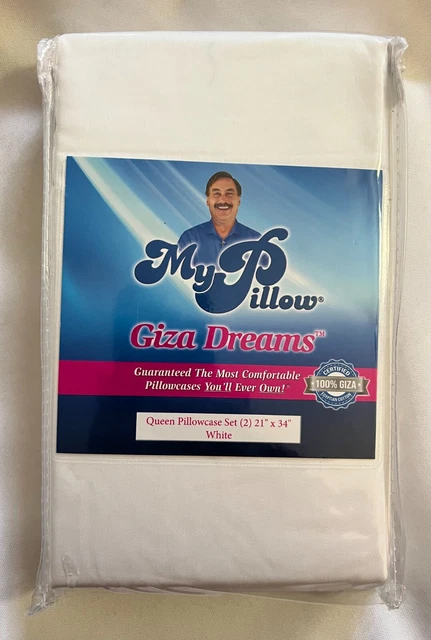 My Pillow Giza Dreams Pillowcases Queen Size White (2 pack) Brand new
