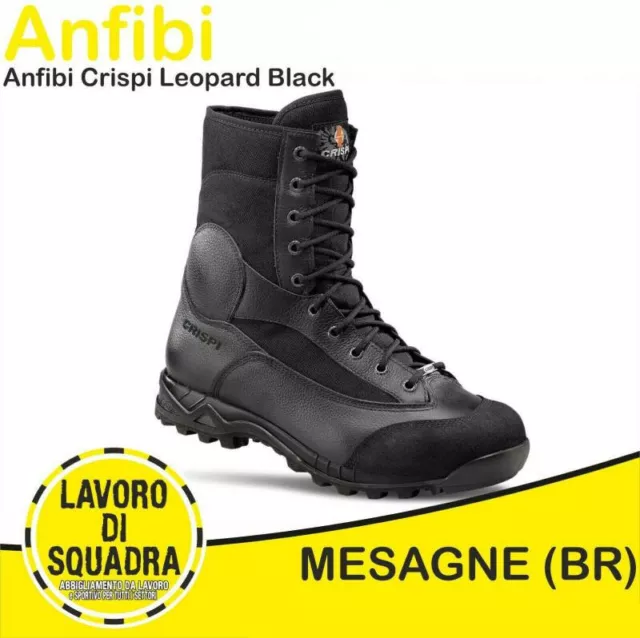 Anfibi CRISPI LEOPARD Neri Militari Estivi con Suola in Vibram Trekking