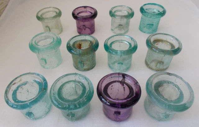 Old, Side Tab Lightning Rod Insulators -SEE PICS-