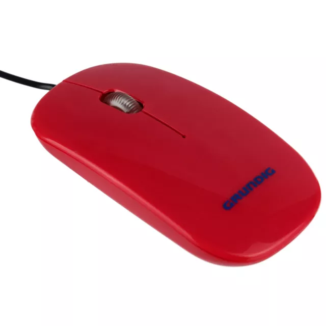 Grundig Business Mouse PC Laptop Notebook Computer Optische Maus 1000 DPI rot