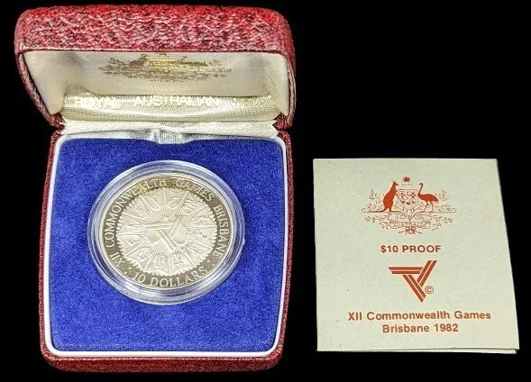 1982 Brisbane Commonwealth Games .925 silver proof $10 coin Imaculate Condition