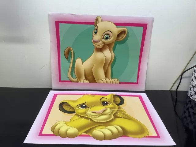 Disney Picture Wall Art Colourful Poster Large X2 Bundle Lion King Nala Simba