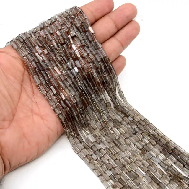 100% Natural Smokey Quartz Gemstone Rectangle Beads 13 Inch Strand Wholesale Lot