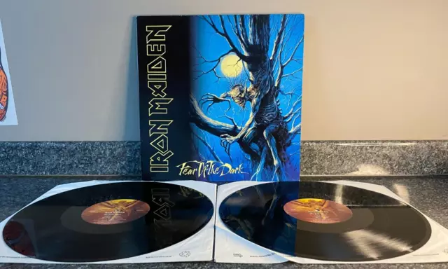 Lp Double Iron Maiden Fear Of The Dark Emd 1032 Uk 1St Press 1992 Ex/Ex Superb