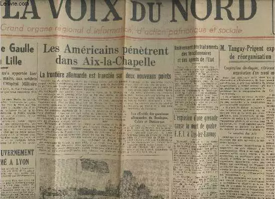 La Voix du Nord n°75 vendredi 15 septembre 1944 - Le général de G