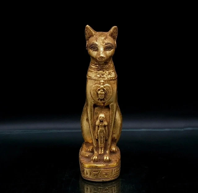 ANCIENT EGYPTIAN ANTIQUITIES Statue Goddess Cat Bastet Heavy Stone