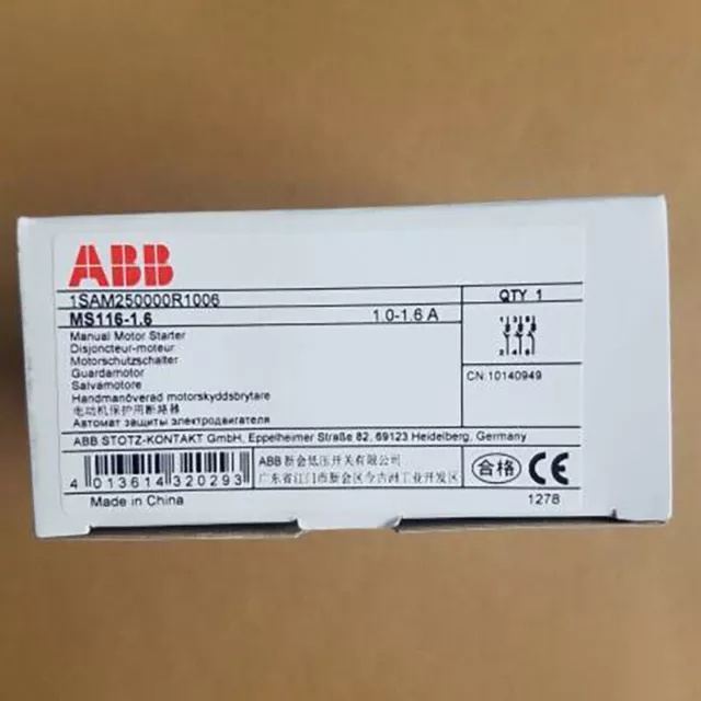 ABB MS116-1.6 - 1SAM250000R1006 - Manual Motor Starter