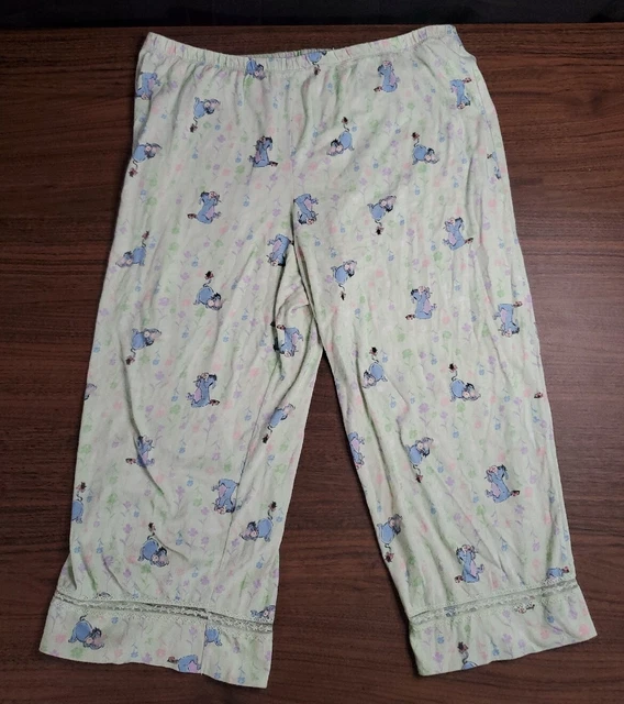 Eeyore Disney Winnie the Pooh Sleep cropped Pants Lounge Pajama womens Large