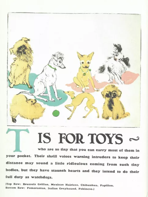 "T" is for Toys - CUSTOM MATTED - Vintage Dog Art Print - Clara Tice