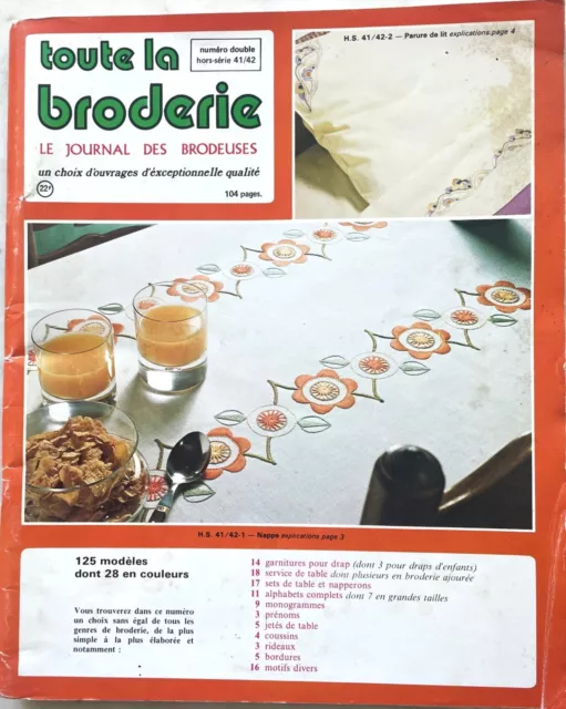 TOUTE LA BRODERIE Le Journal des Brodeuses hors série n° 41/42 Trimestriel 1979