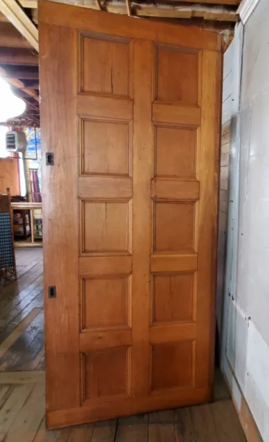 Huge Victorian  Oak Paneled Pocket Door 48 X 110