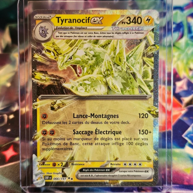 Tyranocif ex 066/197 Téracristal - Myboost X Écarlate et Violet 3 Flammes Obsidiennes - Coffret de 10 Cartes Pokémon Françaises Tyranocif ex 066/197 Téracristal - Myboost X Écarlate et Violet 3 Flammes Obsidiennes - Coffret de 10 Cartes Pokémon Françaises