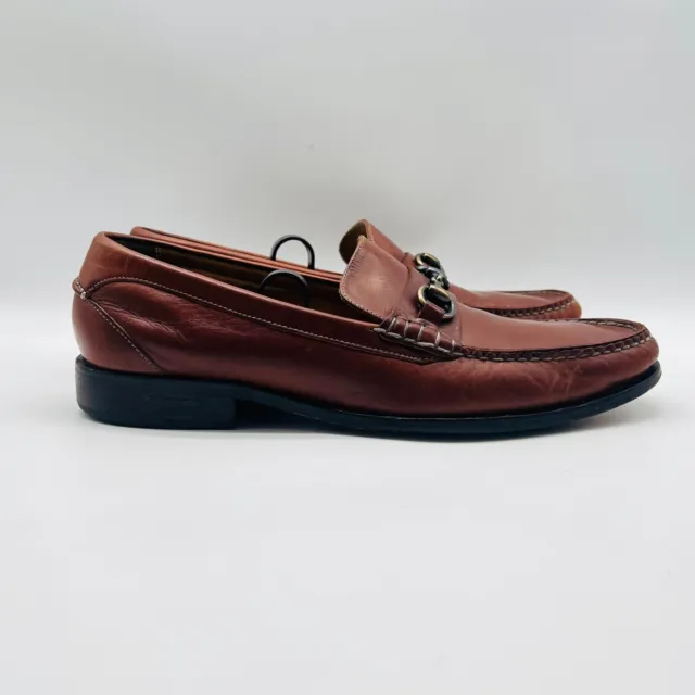 COLE HAAN LOAFERS Mens 10 Brown Leather Horse Bit Casual Slip On Dress ...