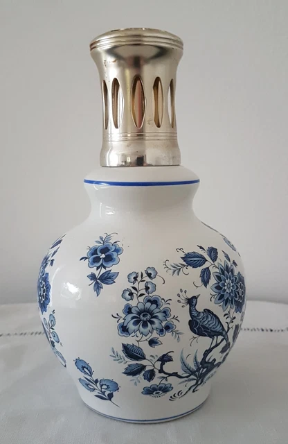 Lampe Berger - Porcelaine décor fleuri en bleu et blanc