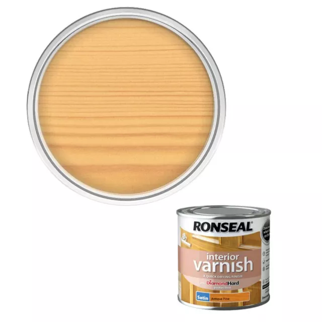 Ronseal Hard Interior Varnish Satin Quick Drying Furniture Paint Natural Shine
