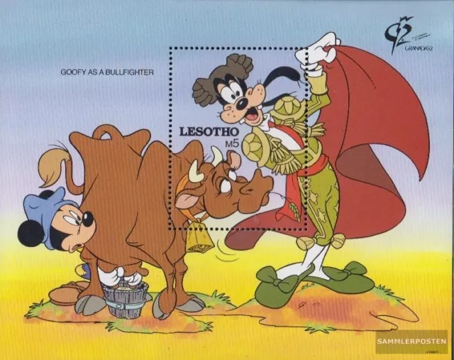 Lesotho Bloque 88 (completa edición) nuevo con goma original 1992 walt-disney-pe