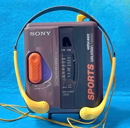 SONY SPORTS WALKMAN WM-FS393 Teal Am Fm Cassette Player Radio Mega