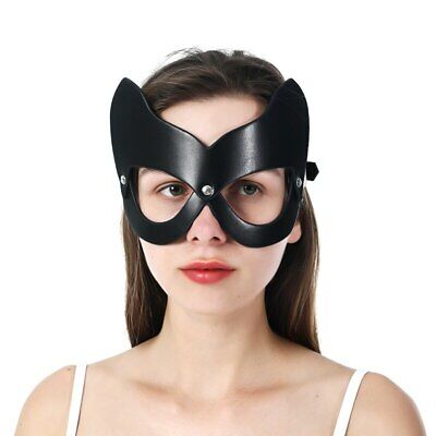 Sexy Cat Women Leather Eye Mask Venetian Masquerade Costume Halloween w/ Buckle 3
