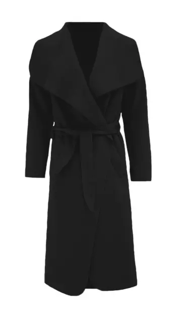 Women's Long Duster Jacket French Belted Trench Waterfall Coat Ladies Italian