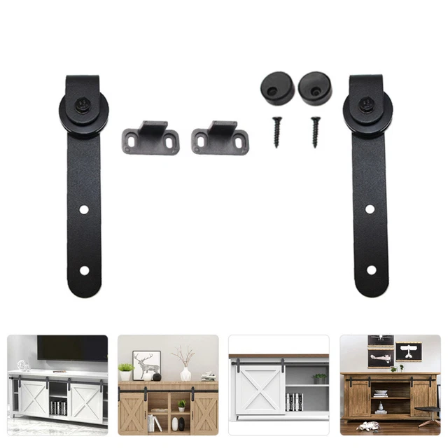 1 Set Sliding Barn Door Roller Antique Rustic Style Floor Guide Barn Door Guide