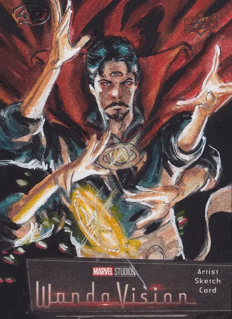 2022 UPPER DECK MARVEL WANDAVISION Strange SKETCH CARD ART BY TOLUNAY KESKIN 1/1