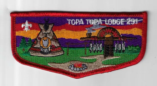OA Topa Topa Lodge 291  Flap RED Bdr. Ventura County Council 57, CA [TX-461]
