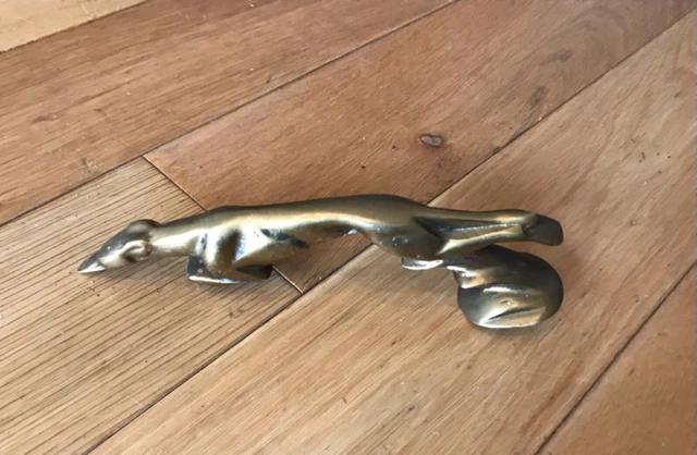 VINTAGE CAR EMBLEM classic ford rare 1930s brass greyhound hood
