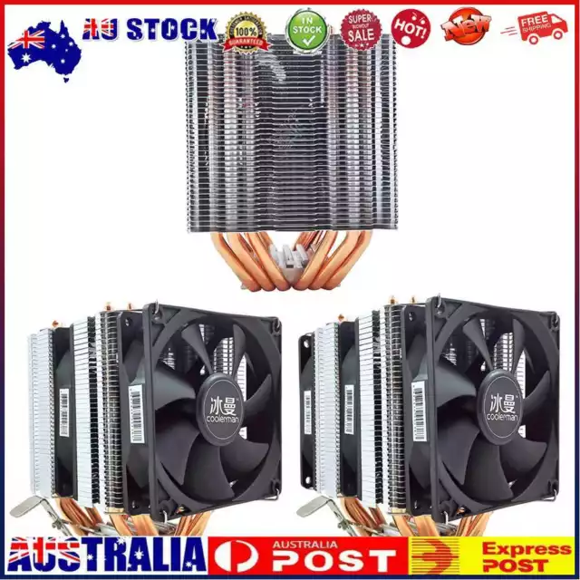 SNOWMAN 6 Heat Pipe CPU Cooler 4 Pin PWM PC Quiet AMD AM3 AM4 Silent Cooling Fan