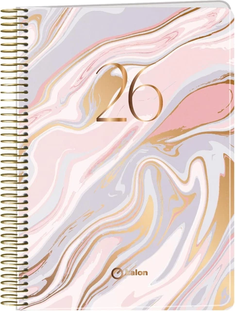 Finocam – Agenda 2026 Semaine Sur 2 Pages Présentation Verticale | Janvier – Décembre | Agenda Avec élastique Et Signet En Ruban Tissé | Couverture Rigide Porto Design – Botanic – International