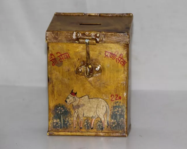 Vintage Penny Box, Home Decor, Kids Piggy Bank, Wall Hanging Collectibles