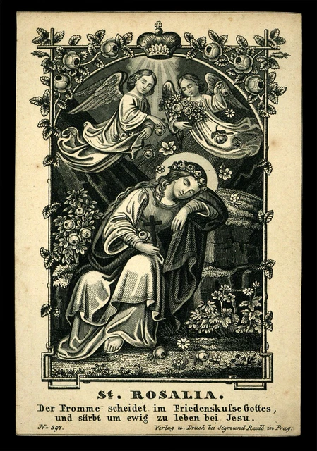 santino incisione 1800 S.ROSALIA DI PALERMO rudl