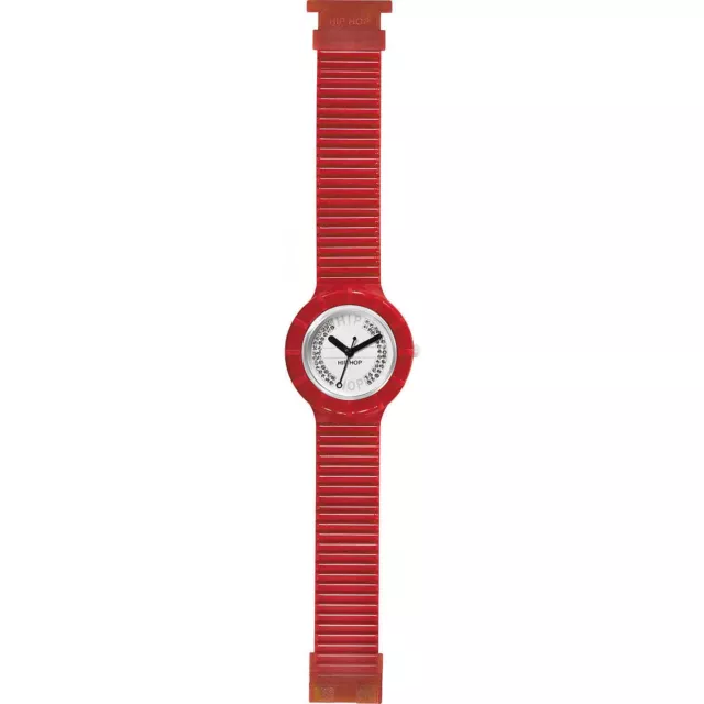 Orologio Donna HIP HOP CRYSTAL HWU0074 Small 32mm Silicone Rosso Swarovski