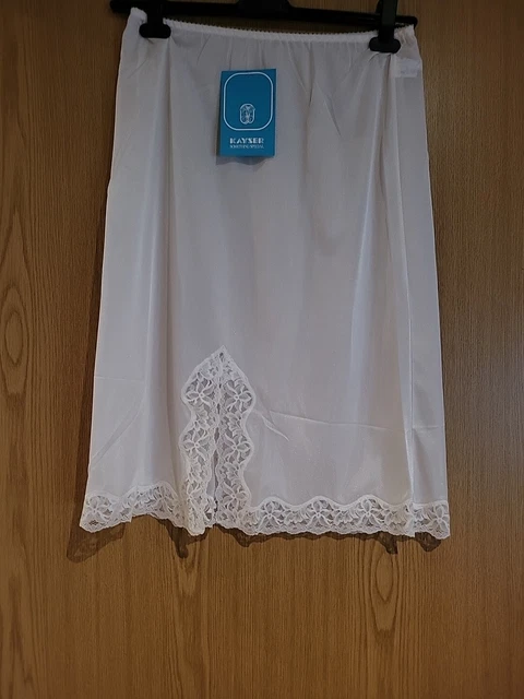Sottoveste vintage da donna bianca taglia 12/14 nuove etichette