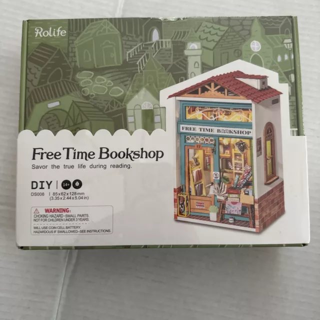 NEW Rolife DIY Craft; Free Time Bookshop 14+ Series Mini Town