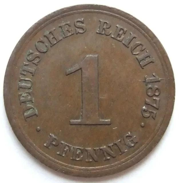 Moneta Reich Tedesco Impero Tedesco 1 Pfennig 1875 E IN Extremely fine
