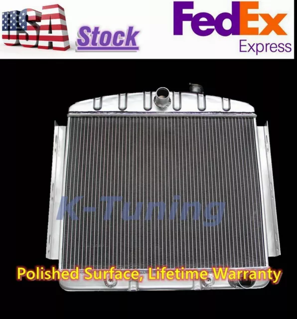 New 3 Row Aluminum Radiator 1955 1956 Chevy Bel Air Fits 6Cyl Core Support Kks