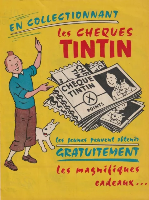 Rare Eo Hergé Dépliant Publicitaire Chèque Tintin + 6 Points Tintin " Potalux "