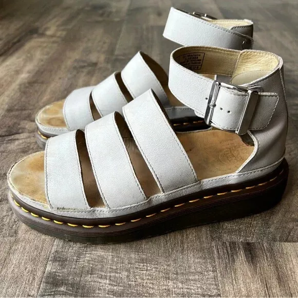 Dr Martens Clarissa Sandals Womens 7 Platform Gray