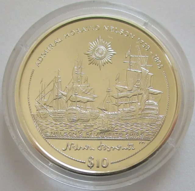 British Virgin Islands 10 Dollars 2005 Ships Horatio Nelson Silver