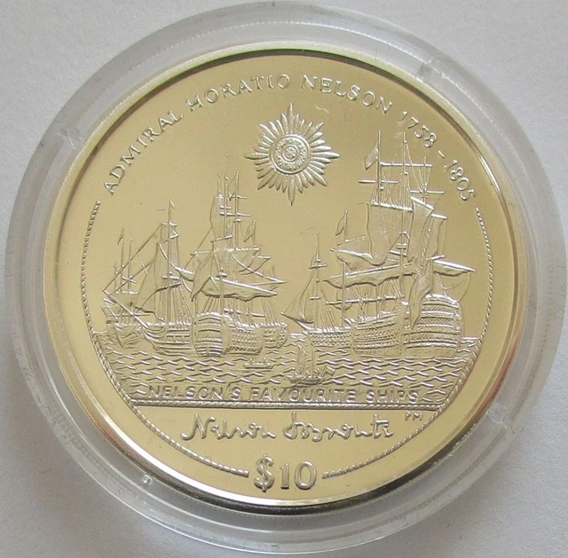 British Virgin Islands 10 Dollars 2005 Ships Horatio Nelson Silver