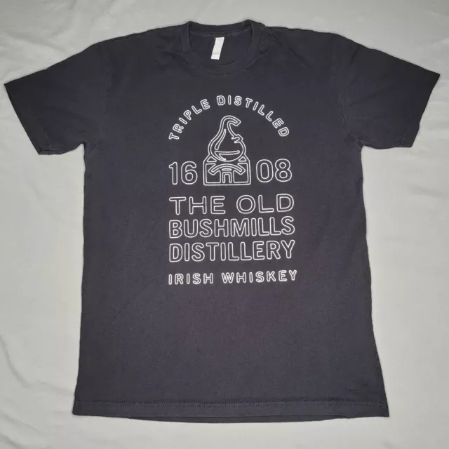 The Old Bushmills Distillery Shirt Adult Large Black 1608 Irish Whiskey Mens