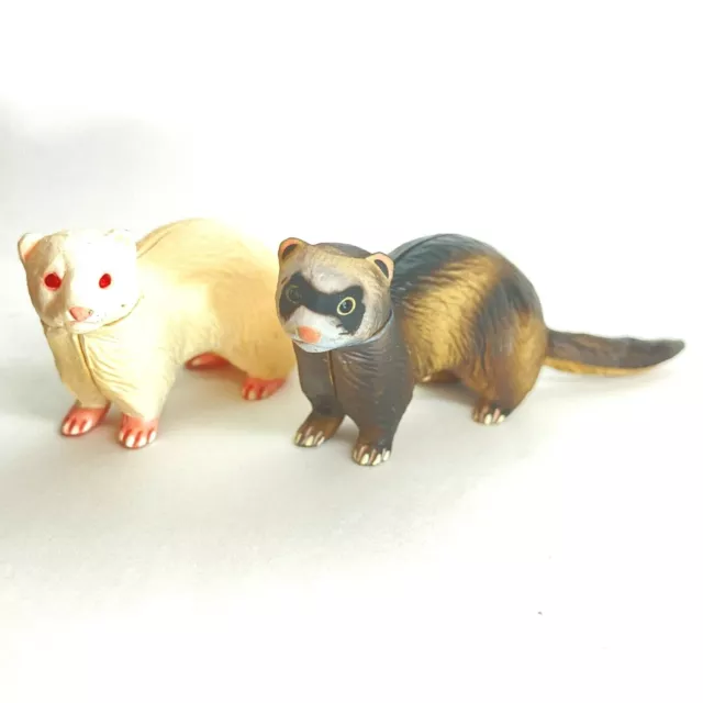 Choco Egg Mini Figure Ferret Sable & Albino Set Kaiyodo Furuta Japan